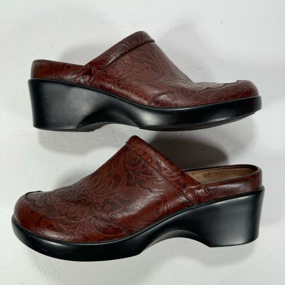 Alegria Isabelle Yeehaw Brown Leather Mules Women's Size 10 - Picture 7 of 11